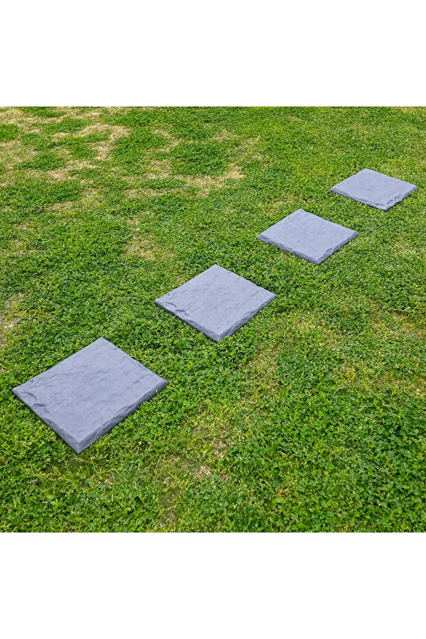 Dekoratif Bahçe Basamak Taşı 4lü Paket Antrasit